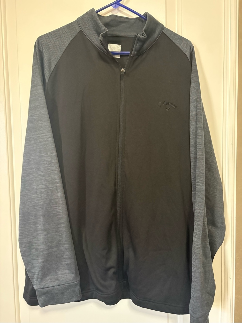 ⛳️⛳️Callaway Black Full-Zip Athletic Jacket with Heather Gray Sleeves XL